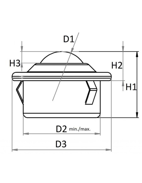 Bola de Transferencia Galv./Acero Inox clip de 3 puntos 15-50