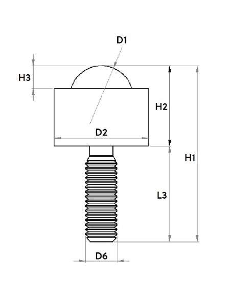 Esfera de Transferência Sólida s/flange e perno roscado Aço/Aço 30-350
