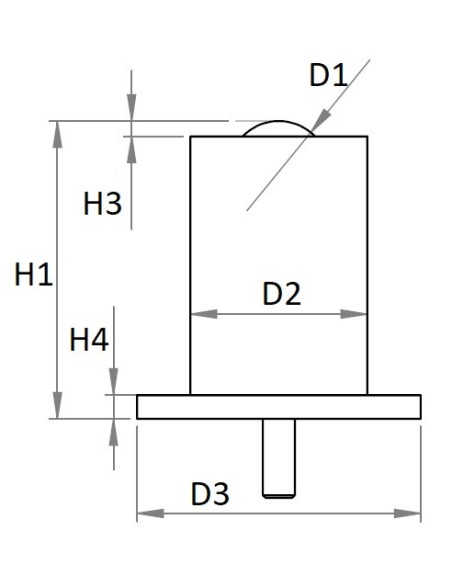 Esfera de Transferência sólida c/flange inferior e suspensão mini Aço/Aço 38-350