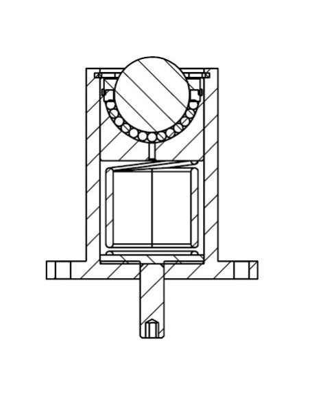 Esfera de Transferência sólida c/flange inferior e suspensão forte Aço/Aço 12-80