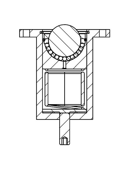 Esfera de Transferência sólida c/flange superior e suspensão forte Aço/Aço 38-350