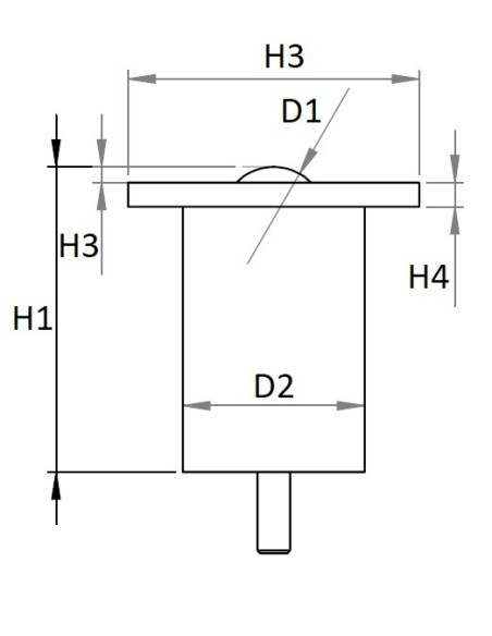 Esfera de Transferência sólida c/flange superior e suspensão mini Aço/Aço 38-350