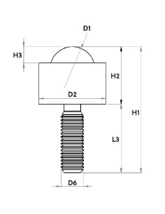 Esfera de Transferência Sólida s/flange e perno roscado Aço inox/Aço inox 6-30 2