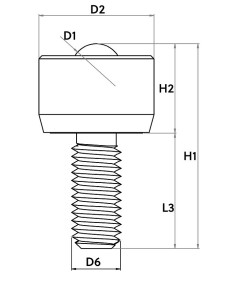 Esfera de Transferência Mini s/flange e perno roscado cabeça cilíndrica Aço/Aço 12-50 2