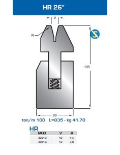 Matriz com mola 3001B HR 26º  V10-V12 2