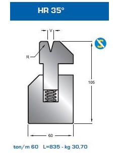 Matriz com mola 3001P HR 30º  V6-8 2