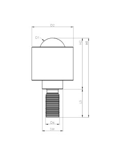 Esfera de Transferência cargas elevadas s/ flange, perno roscado Aço/Aço 38-1000 2