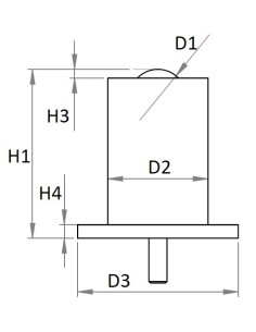 Esfera de Transferência sólida c/flange inferior e suspensão média Aço/Aço 38-350