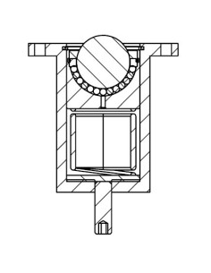 Esfera de Transferência sólida c/flange superior e suspensão mini Aço/Aço 12-80