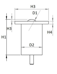Esfera de Transferência sólida c/flange superior e suspensão mini Aço/Aço 38-350