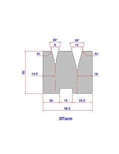 Matriz Duplo V 33758 HR/TH 30º