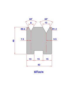 Matriz Duplo V 503 HR/TH 60º