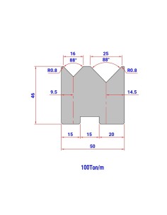 Matriz Duplo V 506 HR/TH 88º