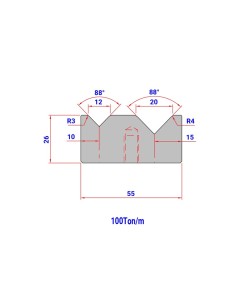 Matriz Duplo V 314 HR/TH 88º