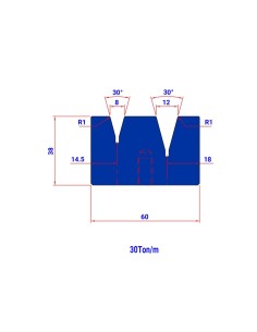 Matriz Duplo V 337 IH 30º